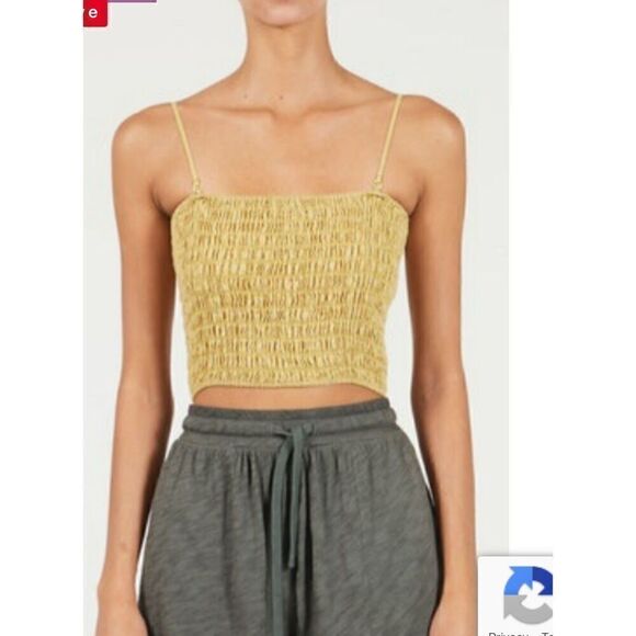 ATM Linen Smocked Tube Top in Seagrass NWT Size XL - Picture 1 of 6